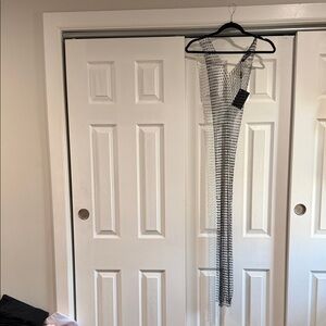 Elegant Black and White Checkered Dress